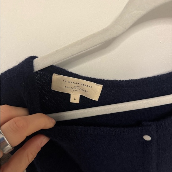 Sezane Gaspard Cardigan size L navy - Picture 2 of 5
